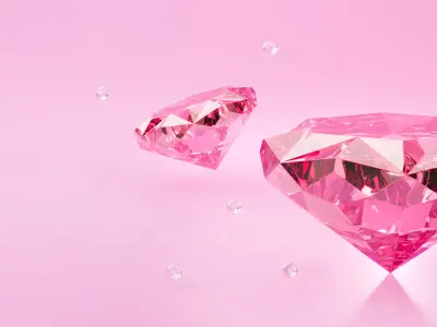 3d pink diamond jewelry background abstract 3D model