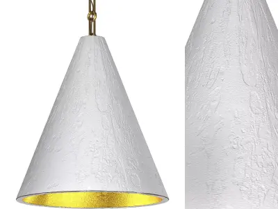GILDED PLASTER CONE HANGING LIGHT 3D model