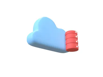 Cloud Database Icon v2 003 Low-poly 3D model