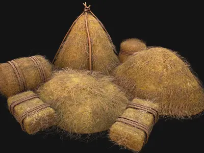 Medieval Stable Farm House Low-poly 3D model