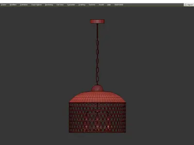 FAN SCREEN METAL PENDANT Low-poly 3D model