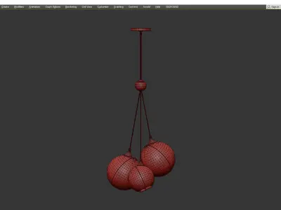 OPEN ORBIT CLEAR GLASS CHANDELIER Low-poly 3D model