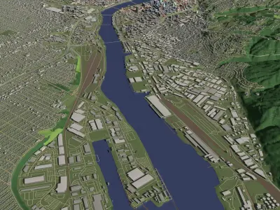 Portland Oregon USA - city and urban 3D model
