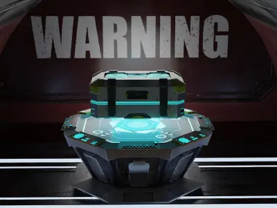 3D Sci Fi Hangar Interior with scifi box  3D model