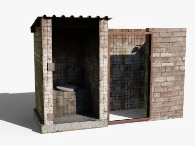 Outhouse Low-poly 3D model