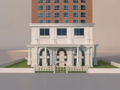 Apartment Building 3d Model Low-poly 3D model