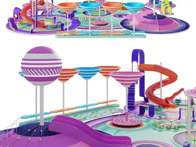 Playground Lollipop Street Paradise 3D model
