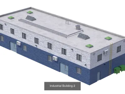4 Industrial Buildings Collection 3D Model Pack