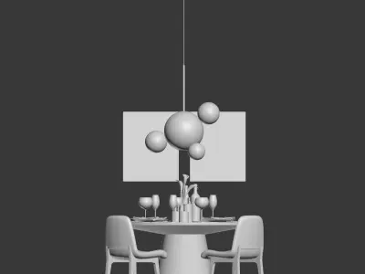 Dinning Set 12 3D model