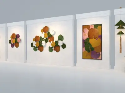 LOTUS LEAF WALL ART COLLECTION 3D model