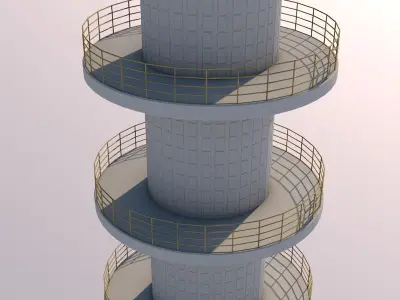 Baghdad Tower landmark in baghdad iraq Low-poly 3D model