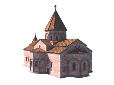 Armenian Talin Cathedral reconstruction 3D model