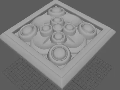 rosette decorative tile 3D model
