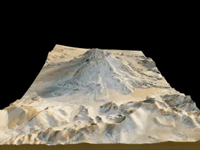 Socompa Volcano 3d model terrain 3D model