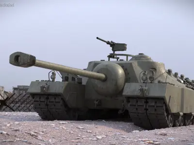  T28 WWII Tracked Tank Used Green Rigged 