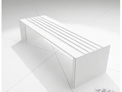 BENCH STEEL WOODEN 3D model