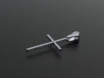 Diamond Cross Pendant 3D print or CNC model  3D print model