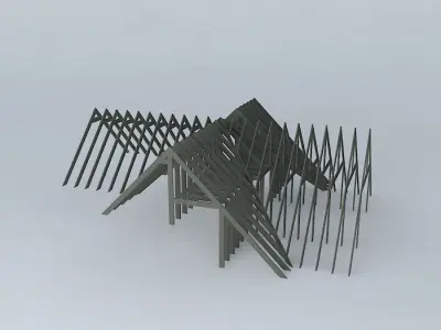 Roof Truss for Big Old House Free 3D model
