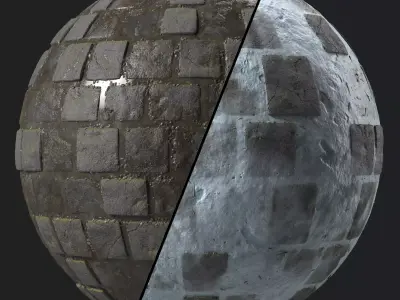 Pavement Materials 27- Slat Stone Paving - Pbr 4k Seamless Texture