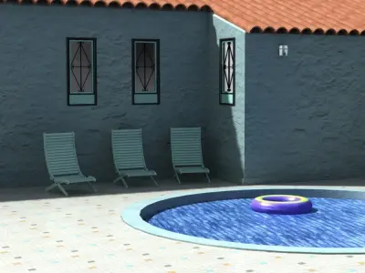 Mediterranean Villa Pool 3D model