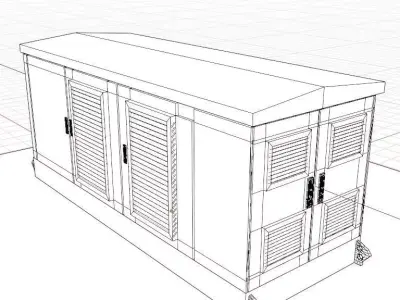Urban Transformer Enclosure Low-poly 3D model
