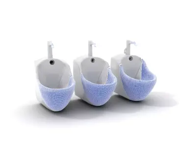 Modern White Urinal model pack Low-poly 3D model