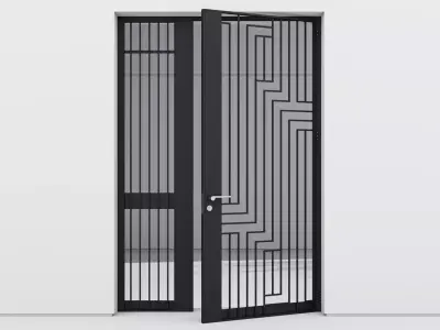 Aluminium door 292 3D model