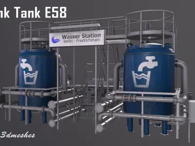 Waterstation Berlin Friedrichshain - PBR Low-poly 3D model