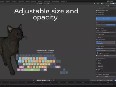 French Keyboard Shortcuts in Blender HotkeyBoard AZERTY Addon 3D model