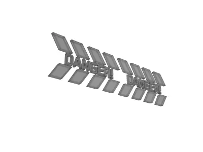 Cyberpunk Future Danger Sign v1 024 Low-poly 3D model