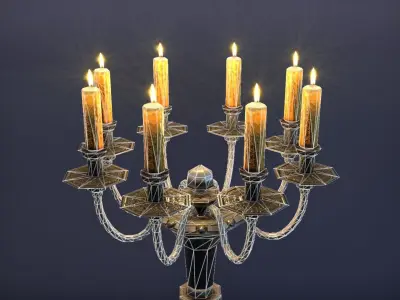 Chandelier floor standing  Low-poly 3D model Low-poly 3D model