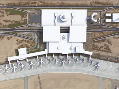 Dammam Airport Low-poly 3D model