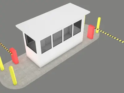 Guard Booth Street Low-poly 3D model
