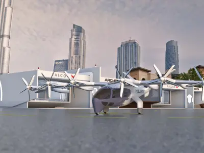 G0051 Virtual-Reality 3D Scene Archer Evtol Heliport VR Building Low-poly 3D model