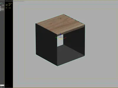 Compact Wood and Metal Stool for Urban and Park Settings 3D model