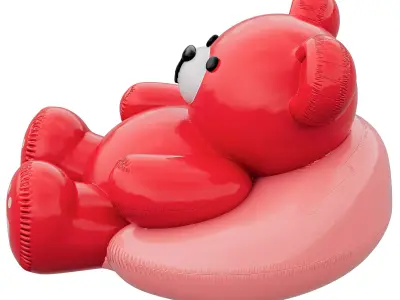 Inflate sleep bear toy Low-poly 3D model