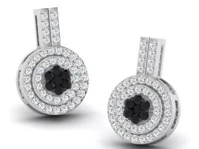 Gold Diamond Women Earring 3D print Model 3D print model 124