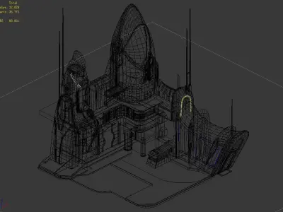 Sci Fi Building-Airport 01 3D model