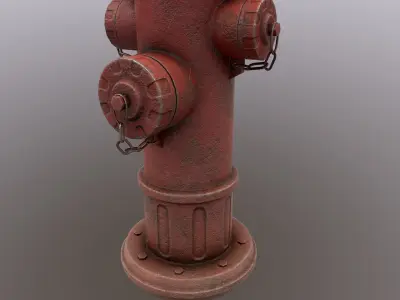 Fire Hydrant Free low-poly 3D model 5