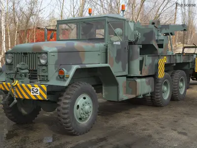  M62 Wrecker Recovery Crane with Towed Jeep M38 