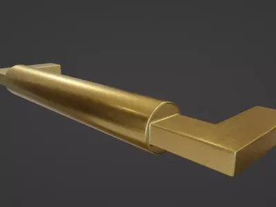 Slightly Worn Contemporary Brass Cabinet Handle Free low-poly 3D model