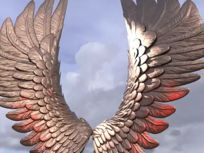 Egyptian Goddess wings 5  3D model