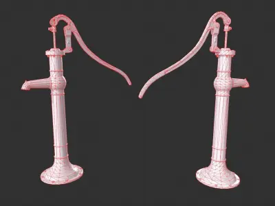Hand Water Pump Low-poly 3D model