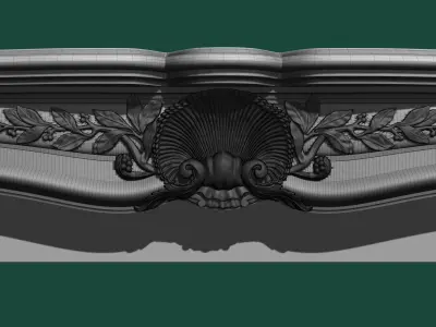 Louis XV style classical fireplace 3D model