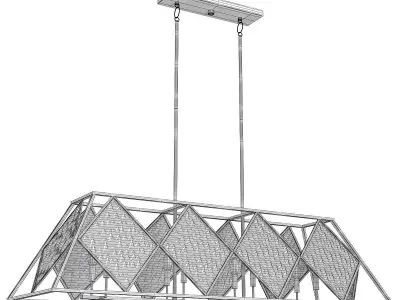 Capella 8 Light Linear Chandelier Low-poly 3D model