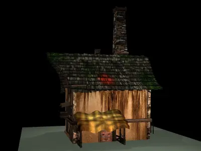 Horrible House in village  Low-poly 3D model