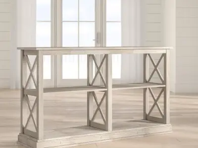 Unfinished Cosgrave Solid Wood Console Table 3D model