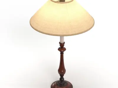 Chilworth Candelstic Base Wood Table Lamp PBR 3D model