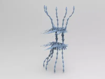 Sci fi squid gate particle accelerator whip chains Low-poly 3D model