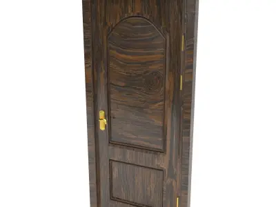 exterior wooden door set 3D model